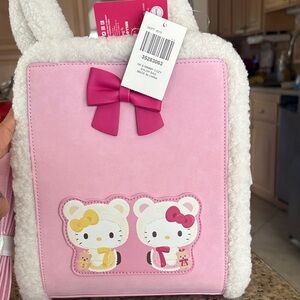 Hello Kitty Pink and White Furry Kids Bag
